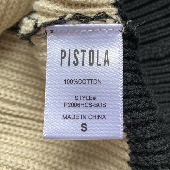 Pistola Black and Cream Women’s Stripe Sweater Size S - Picture 8 of 9
